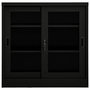 Voir la diapositive 2 : VIDAXL Armoire a portes coulissantes Noir 90x40x90 cm Acier