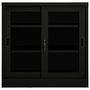 Voir la diapositive 2 : VIDAXL Armoire a portes coulissantes Noir 90x40x90 cm Acier