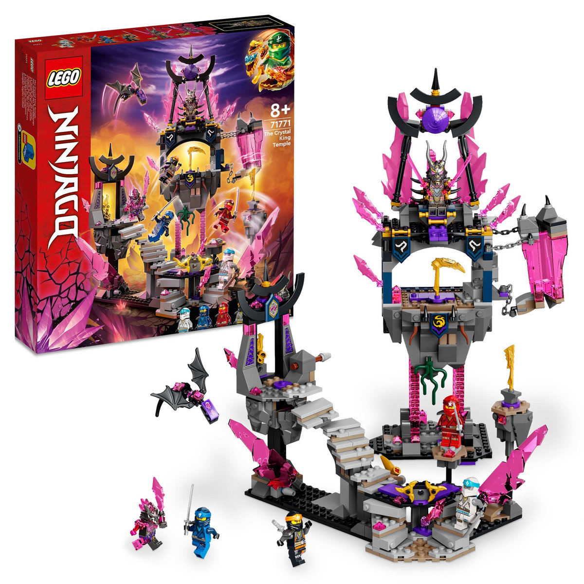 LEGO Ninjago 71771 Le Temple du Roi de Cristal, Jouet pour Enfants avec Mini figurines