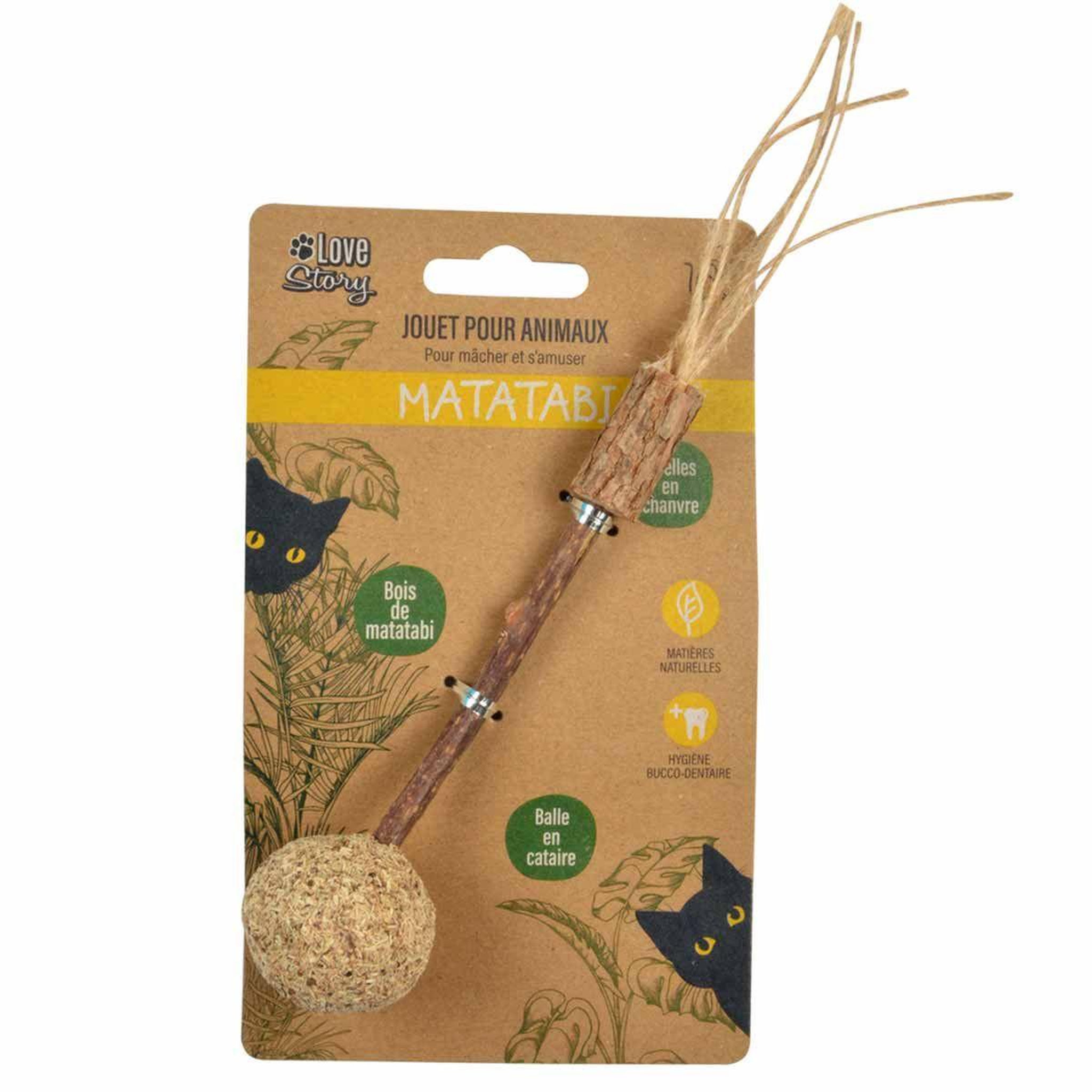 Voir la diapositive 6 : LOVE STORY Jouet Sucette pour Chat  Matatabi  14cm Naturel