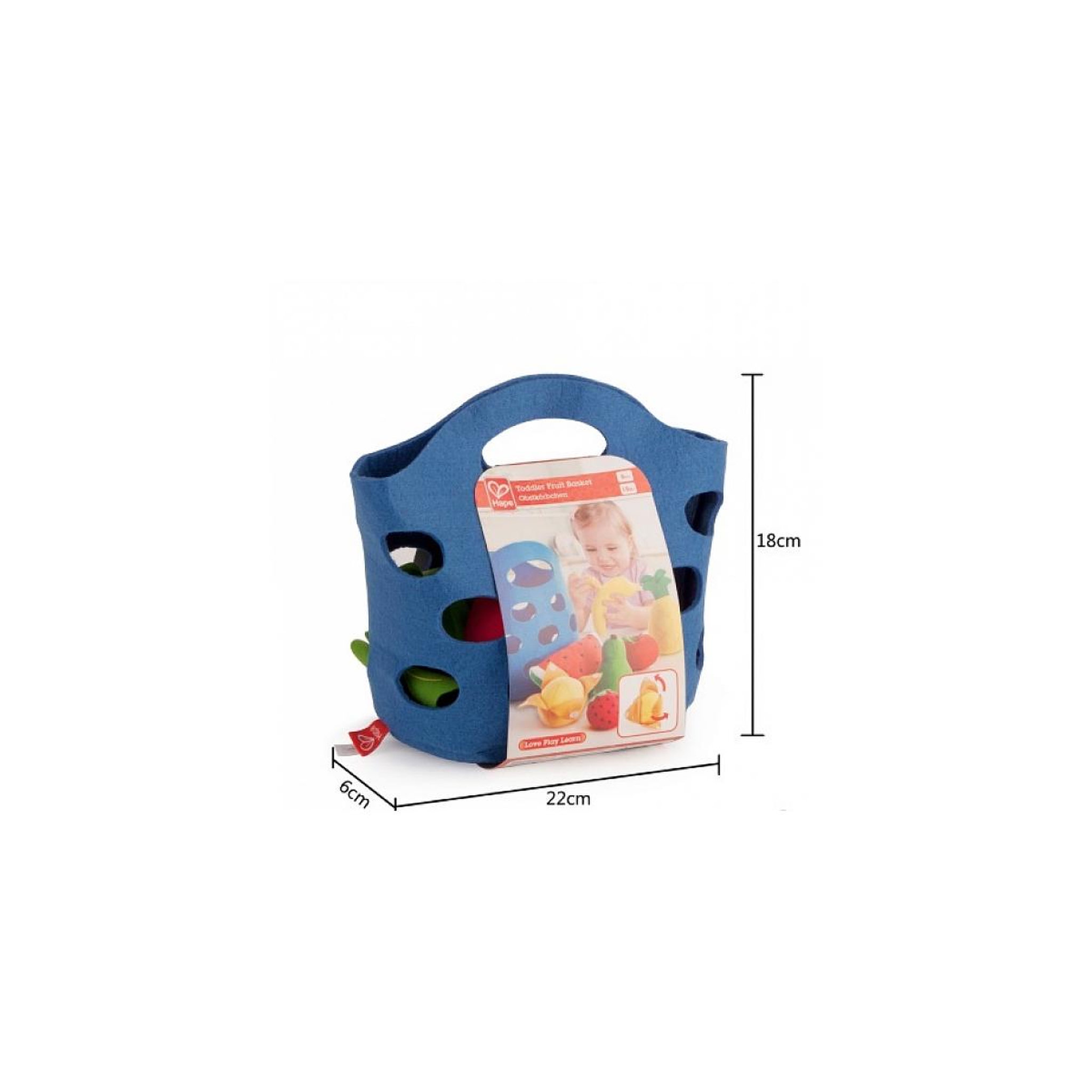 Voir la diapositive 2 : Hape Panier en feutre pour enfants avec fruits colorés