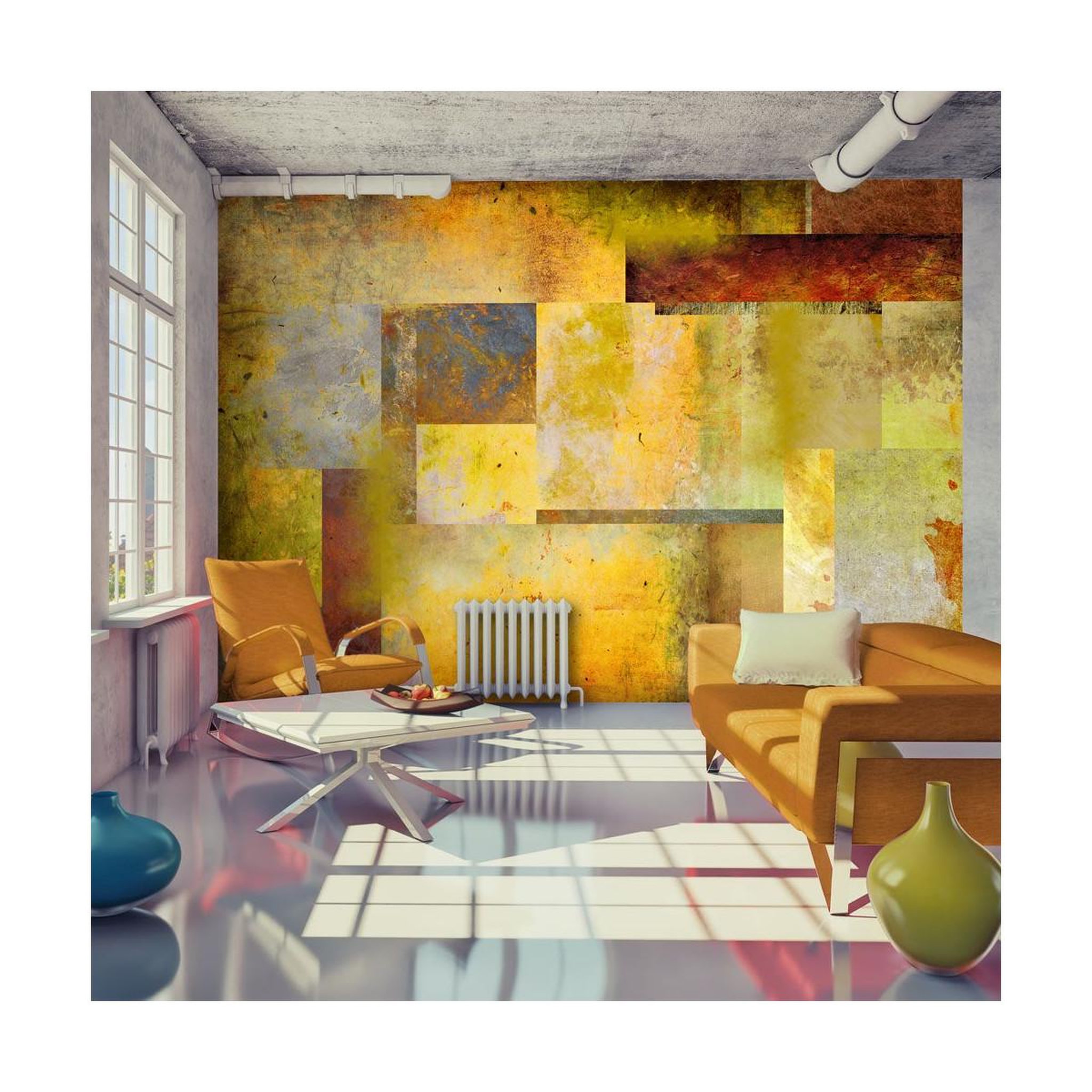 Paris Prix Papier peint  orange hue of art expression. Coloris disponibles : Multicolore