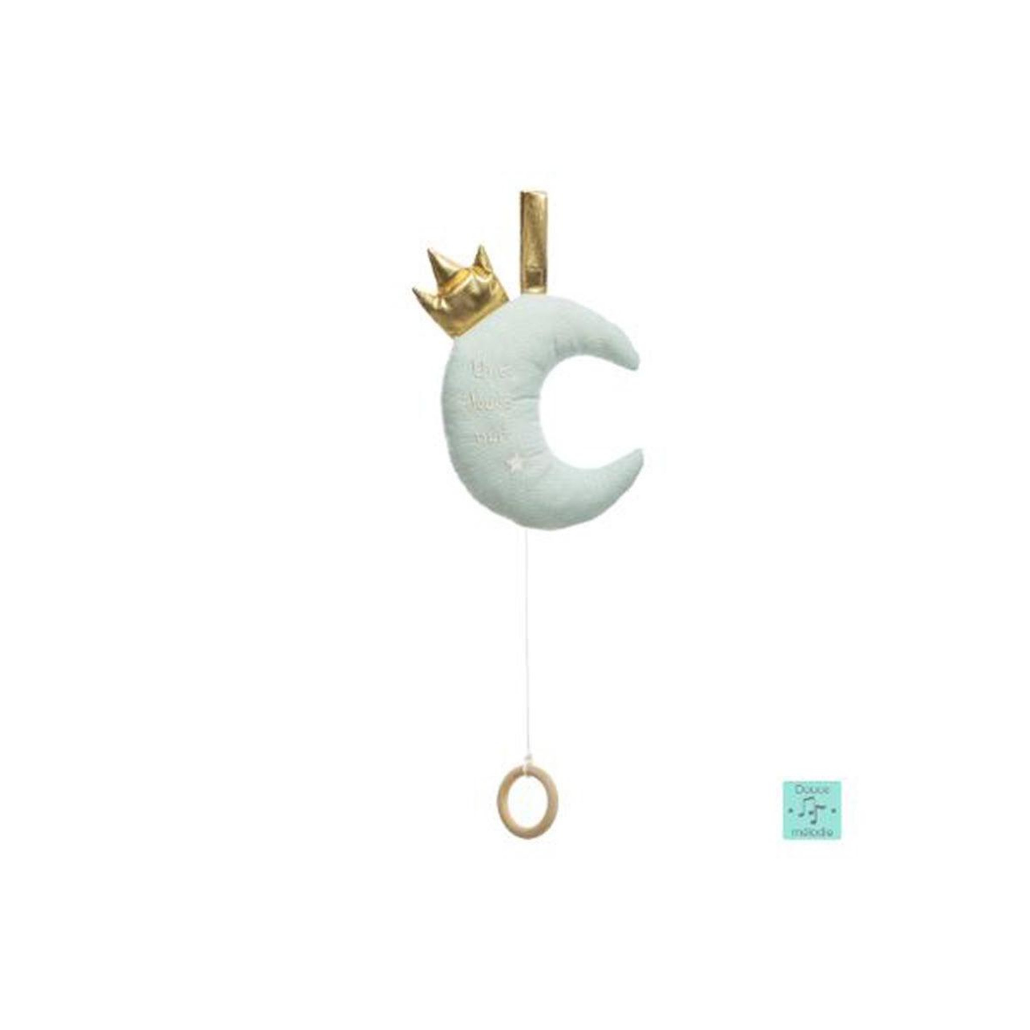 Voir la diapositive 2 : Atmosphera Kids Coussin musical enfant  lune  37cm bleu