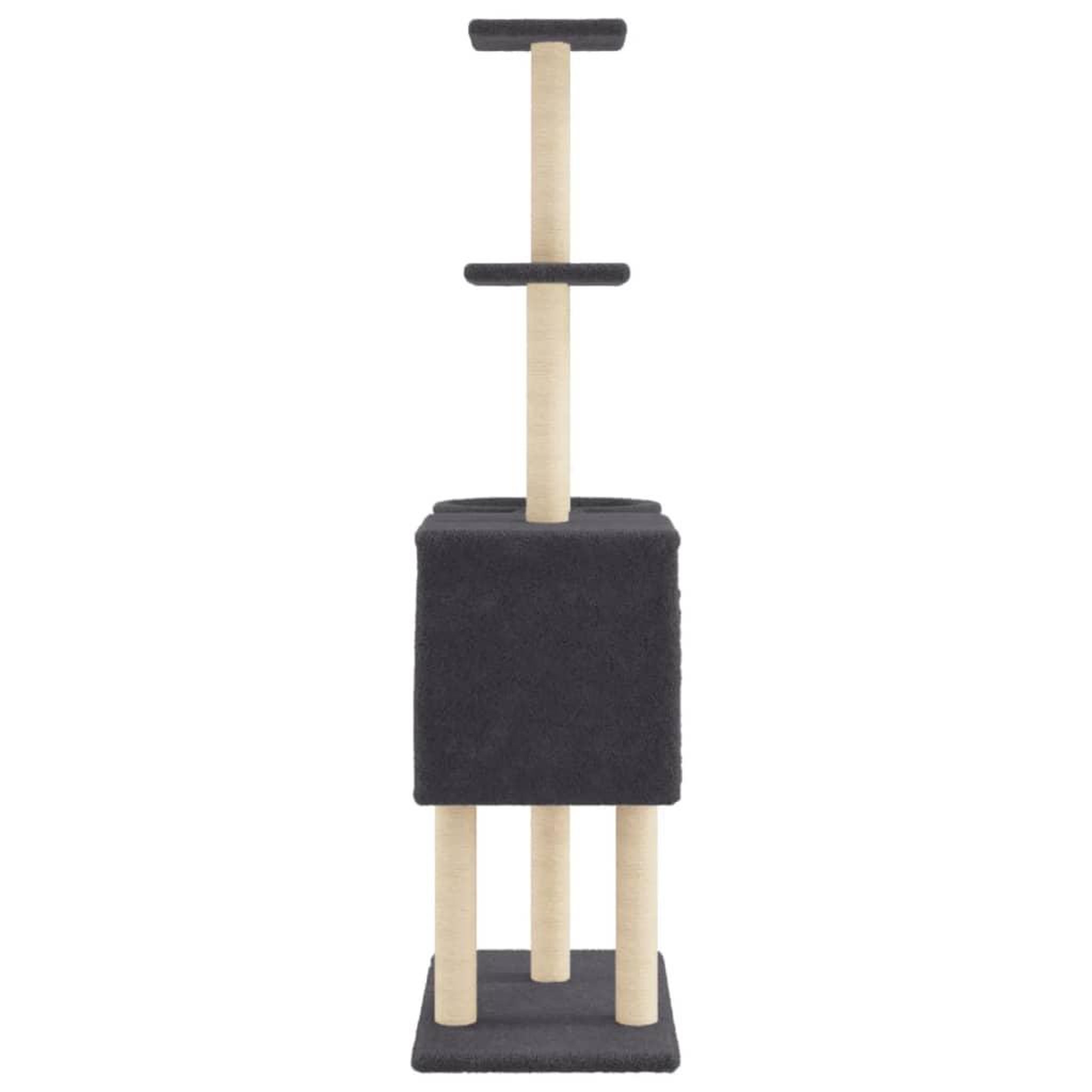 Voir la diapositive 5 : VIDAXL Arbre a chat avec griffoirs en sisal Gris fonce 145 cm