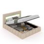Voir la diapositive 1 : CONCEPT USINE Lit nuage coffre LED 140x190cm velours beige OMAHA