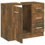 Voir la diapositive 4 : VIDAXL Armoire de lavabo Chene fume 63x30x54 cm Bois d'ingenierie