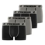 FREEGUN Lot de 4 Boxers garçon coton Gris. Coloris disponibles : Gris
