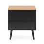 Voir la diapositive 4 : VS VENTA-STOCK Table de chevet Desi 2 tiroirs couleur Noir