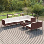 Voir la diapositive 1 : VIDAXL Salon de jardin 9 pcs avec coussins resine tressee marron