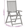 Voir la diapositive 6 : VIDAXL Chaises inclinables de jardin lot de 8 Gris Bois solide acacia