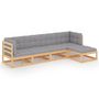 Voir la diapositive 2 : VIDAXL Salon de jardin 5 pcs avec coussins Bois de pin massif