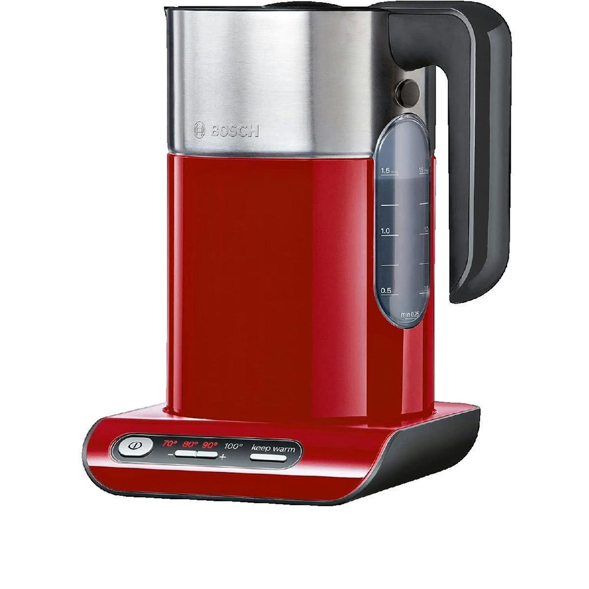 BOSCH Bouilloire Bosch TWK8614P - 1,5 L - 2400 W - Rouge - Plastique et Acier Inoxydable
