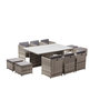 Voir la diapositive 1 : CONCEPT USINE Salon de jardin encastrable 10 personnes en résine tressée gris MIAMI