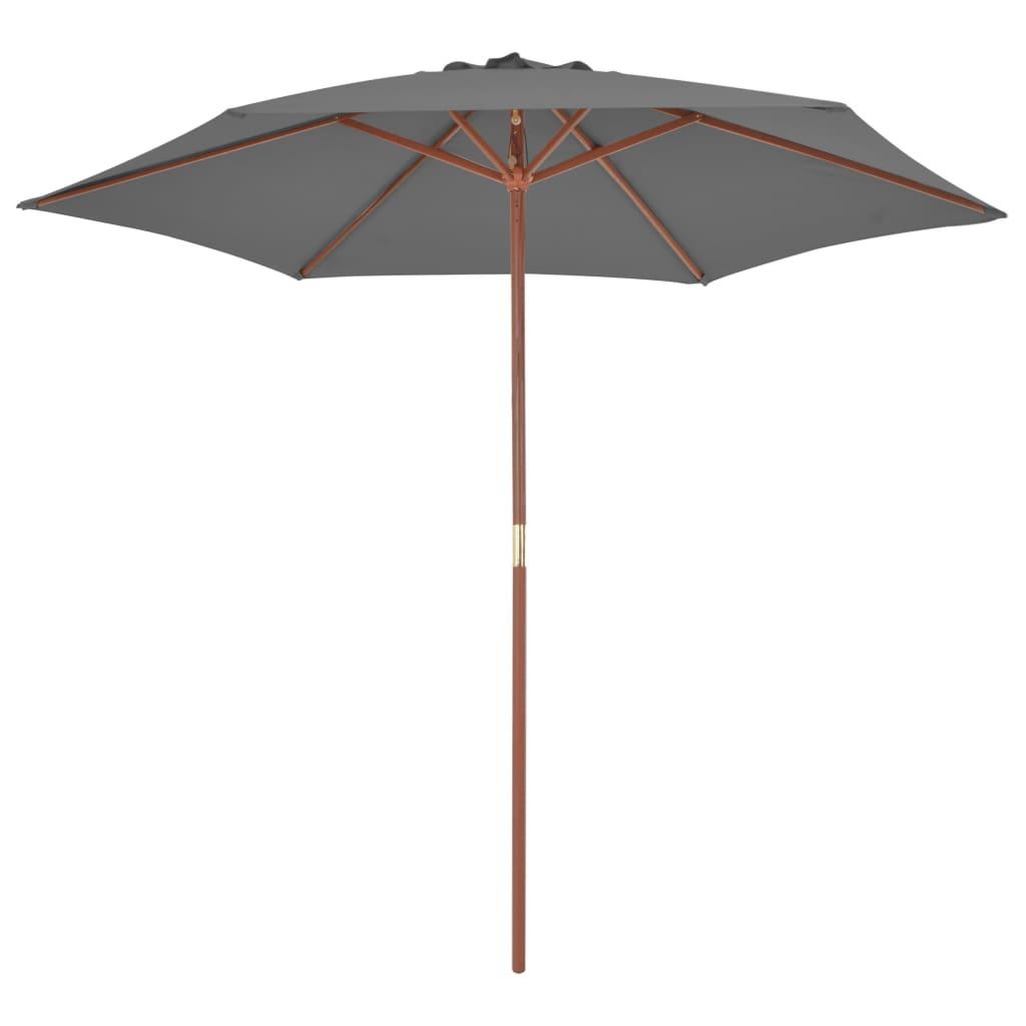 Voir la diapositive 2 : VIDAXL Parasol d'exterieur avec mat en bois 270 cm Anthracite