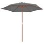 Voir la diapositive 2 : VIDAXL Parasol d'exterieur avec mat en bois 270 cm Anthracite