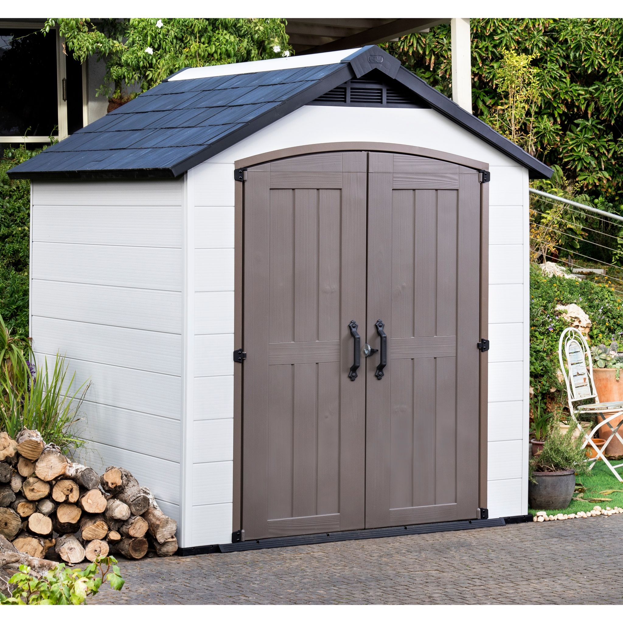 KETER Abri de jardin PVC Gun 3,94 m² avec plancher pas cher - Auchan.fr