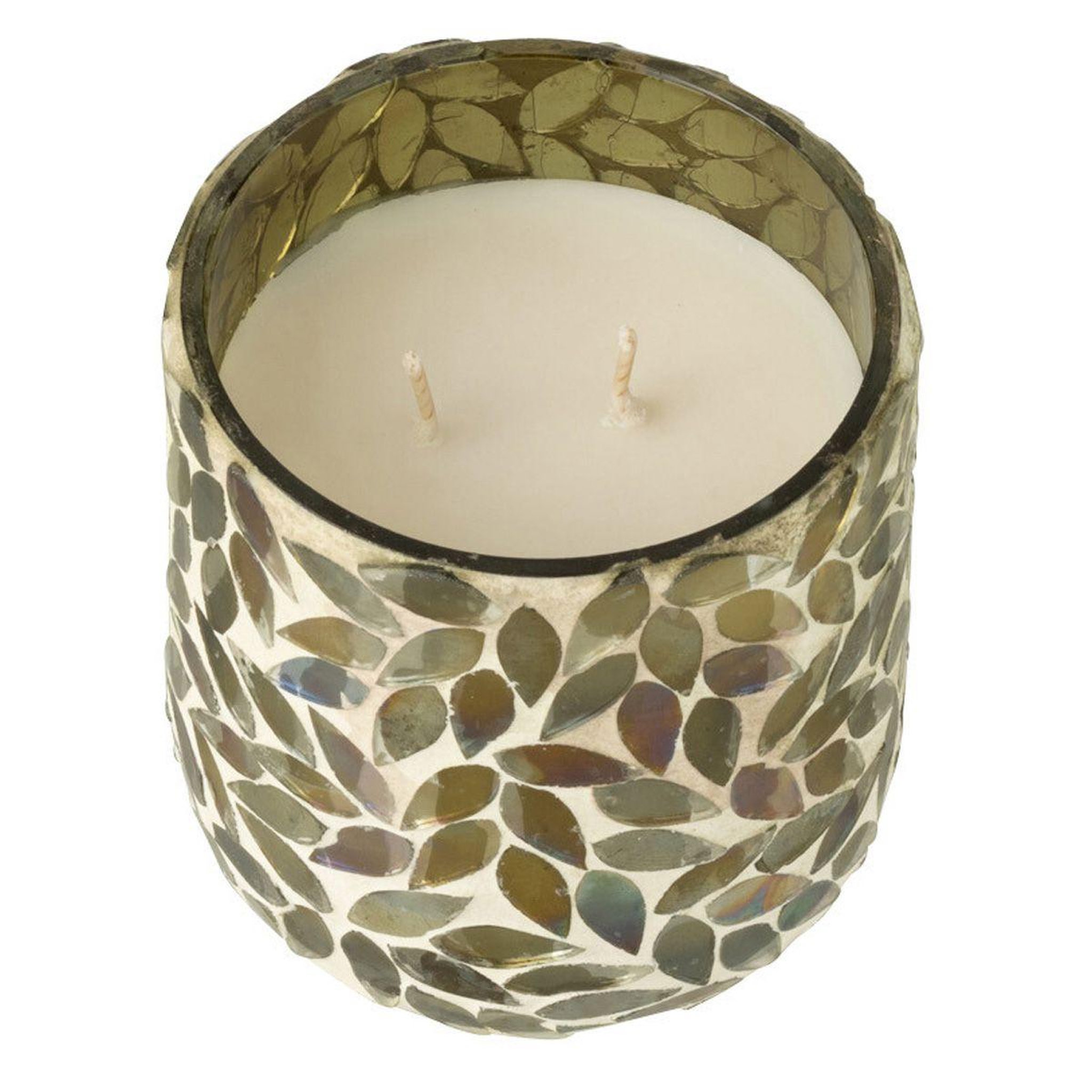 J-LINE Bougie Parfumée Mosaïque  Cyra  10cm Tea & Herbscire