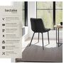Voir la diapositive 2 : tectake Lot de chaises rembourrées aspect velours noir Lot de 4