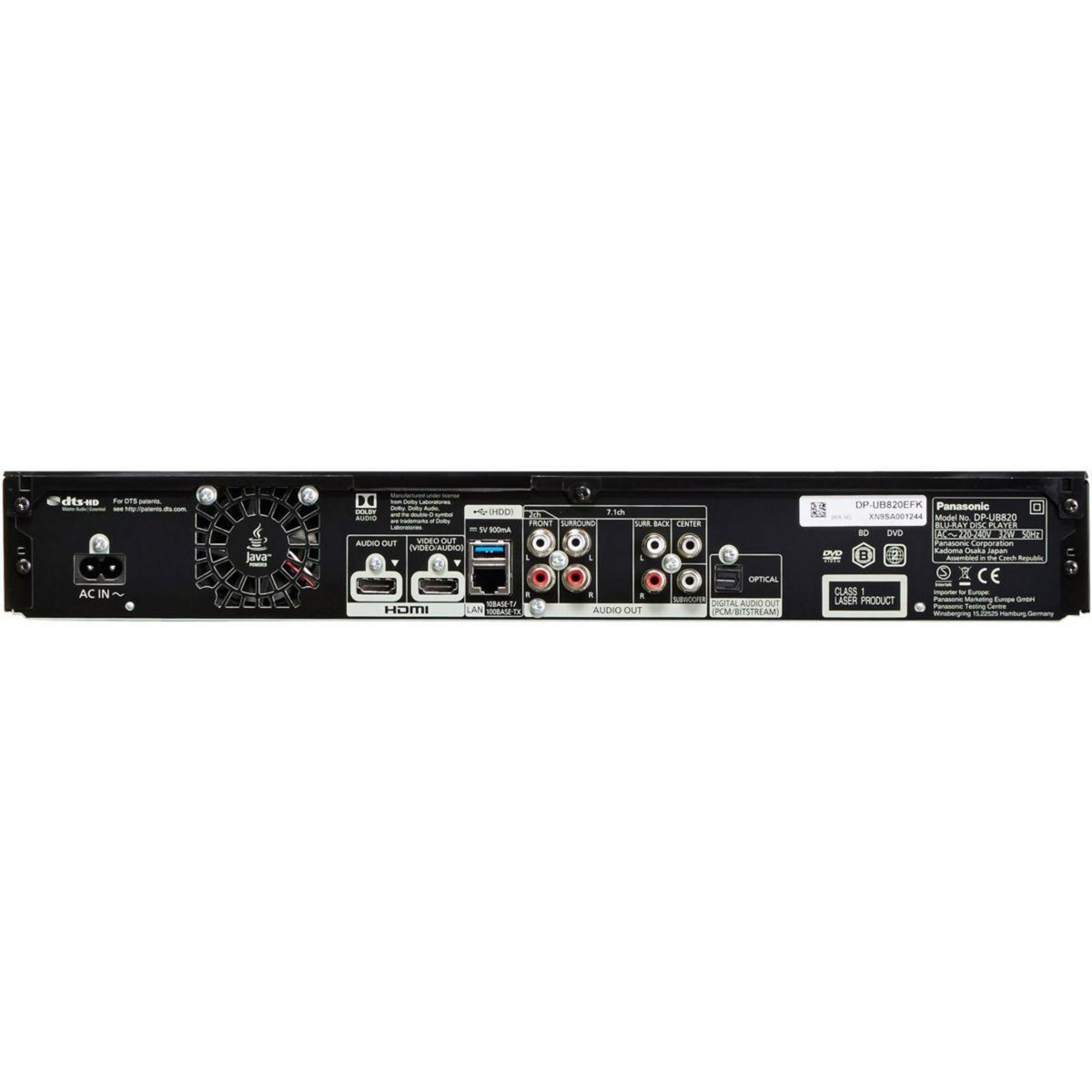 PANASONIC Lecteur Blu-Ray 4K DP-UB820EFK