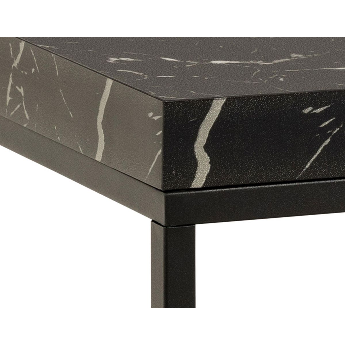 LISA DESIGN Alamosa - table basse - effet marbre noir - 60 cm