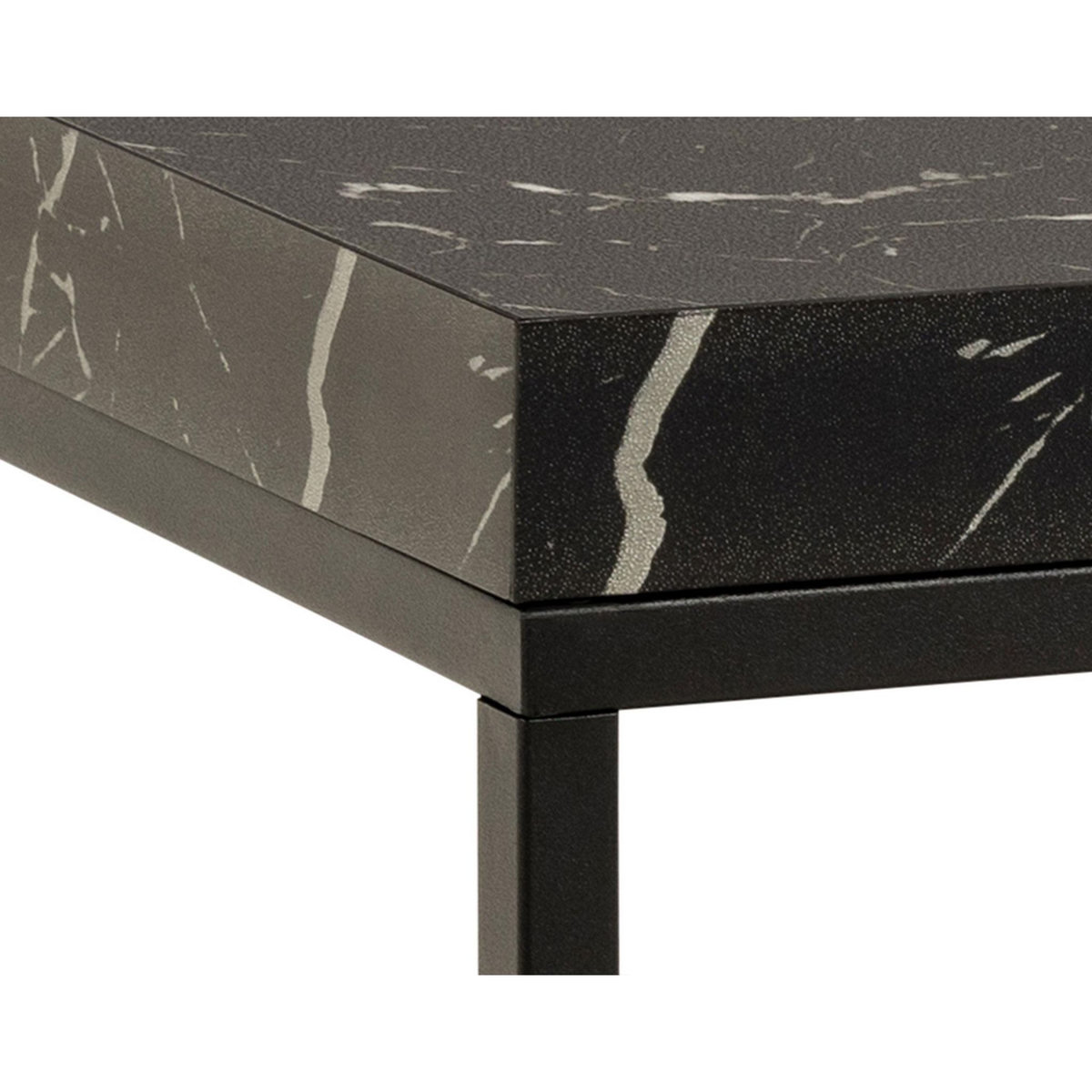 LISA DESIGN Alamosa - table basse - effet marbre noir - 60 cm