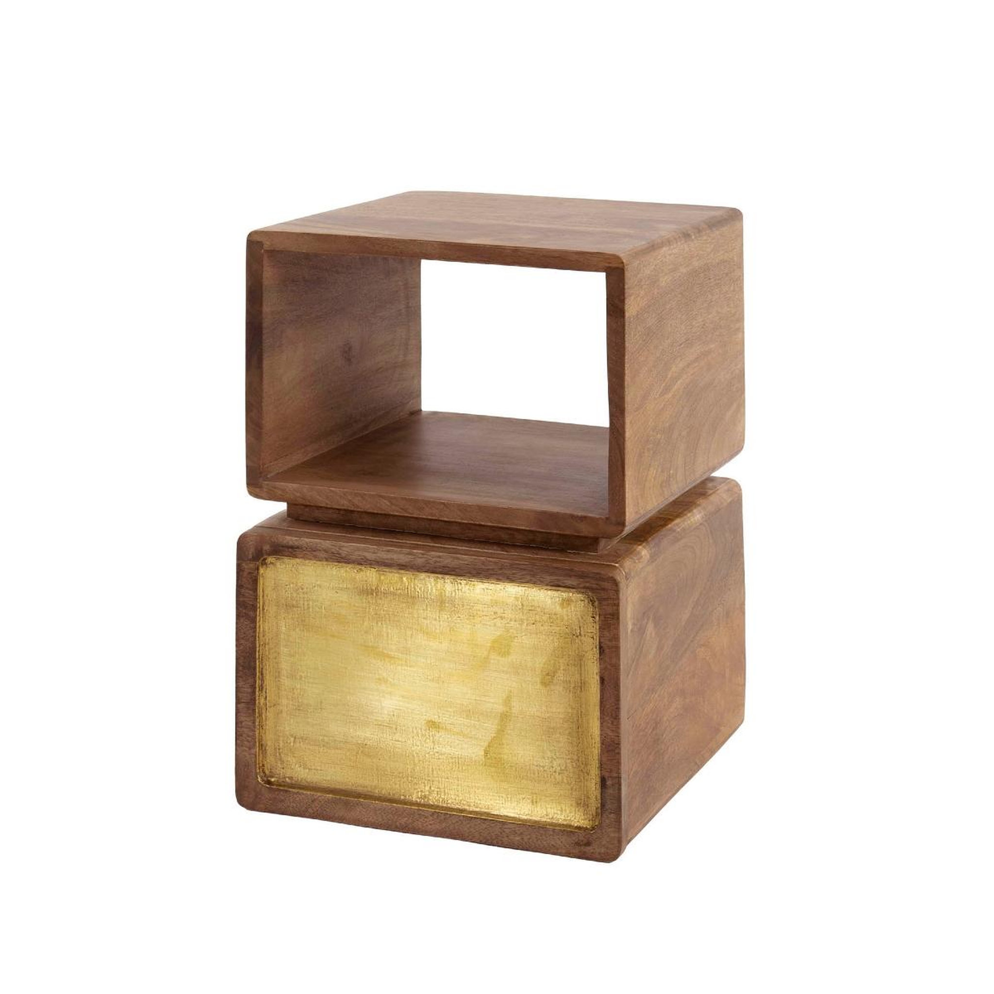 JLC KREATION Table de chevet en bois massif 1 tiroir/1 niche crowl xs
