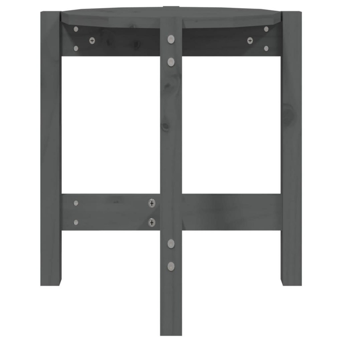 VIDAXL Table basse Gris Ø 42,5x45 cm Bois massif de pin