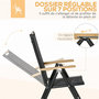 Voir la diapositive 5 : OUTSUNNY Ensemble table de jardin 6 personnes - chaises pliables inclinables accoudoirs - alu textilène noir plastique effet bois