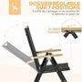 Voir la diapositive 5 : OUTSUNNY Ensemble table de jardin 6 personnes - chaises pliables inclinables accoudoirs - alu textilène noir plastique effet bois