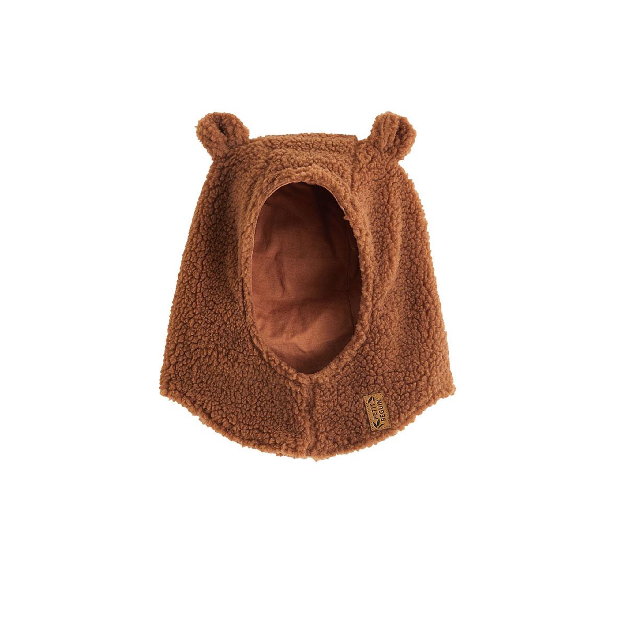 PETIT BEGUIN Cagoule bébé en sherpa Moka. Coloris disponibles : Marron