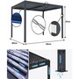 Voir la diapositive 4 : Habitat et Jardin Pergola bioclimatique motorisé avec led  Windsor  en aluminium 3 x 4 - Gris