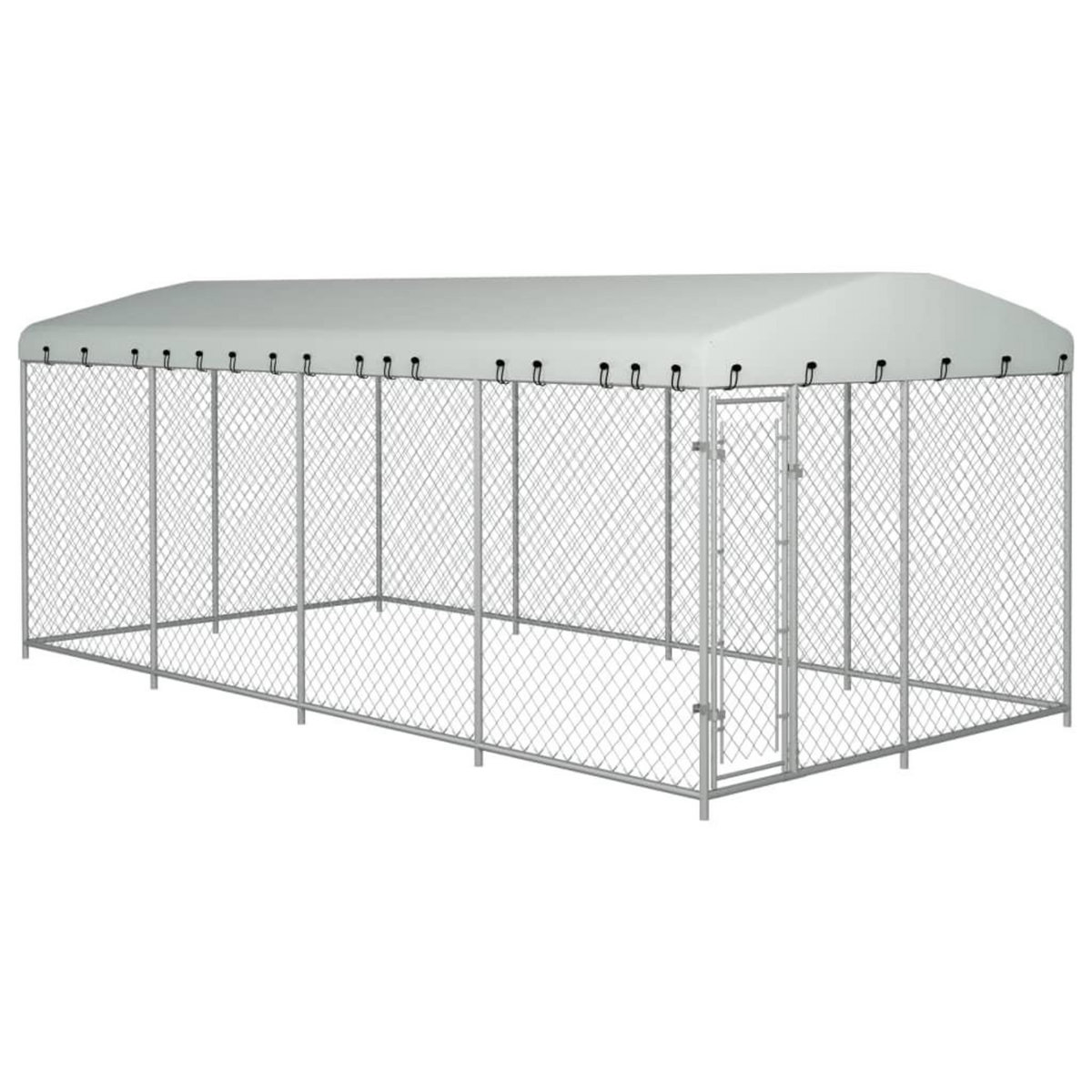 VIDAXL Chenil exterieur avec toit pour chiens 7,6x3,8x2,3 m