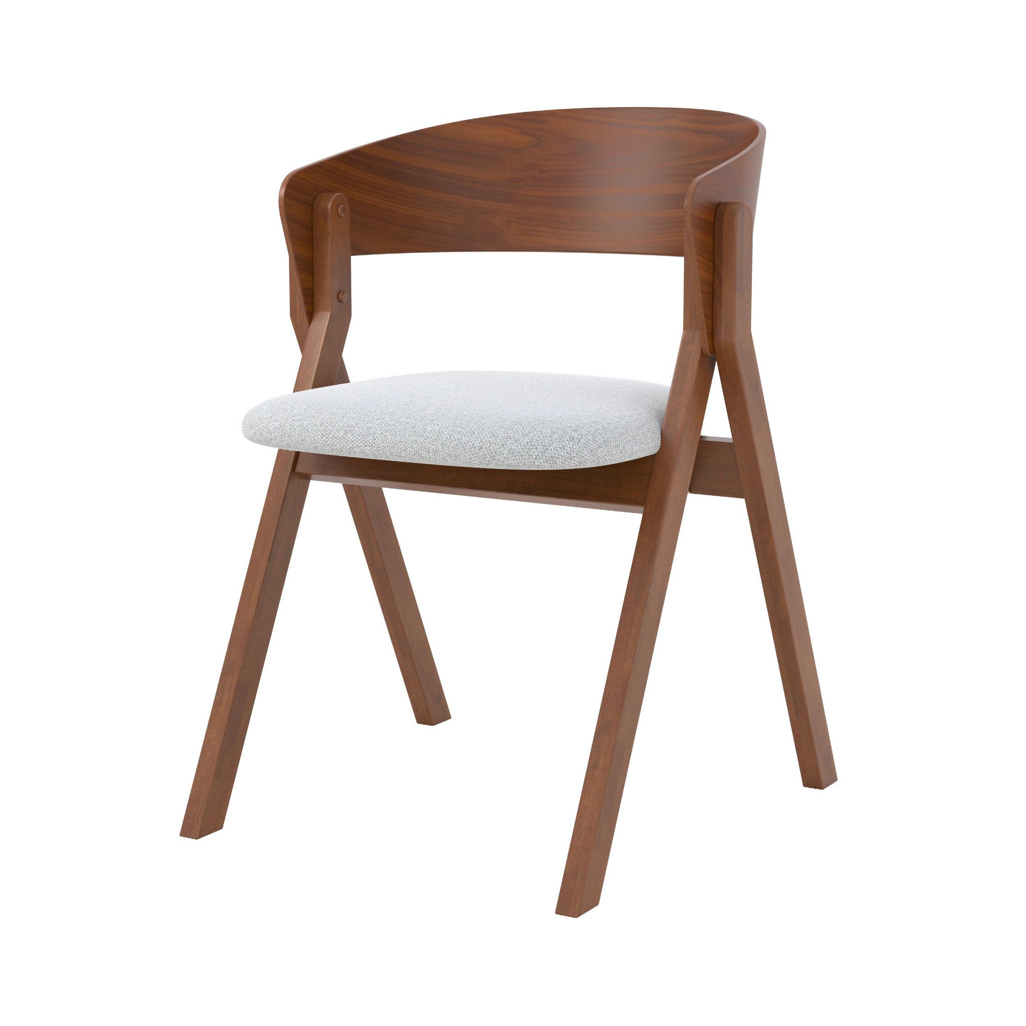 MAISON PAVANE Chaise en bois d'hévéa et tissu gris clair-héloïse