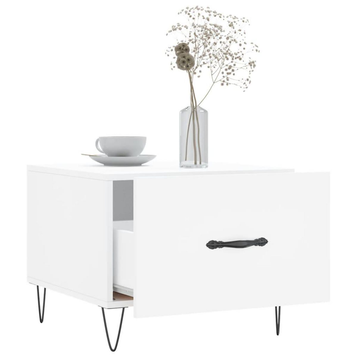 VIDAXL Tables basses 2 pcs blanc 50x50x40 cm bois d'ingenierie