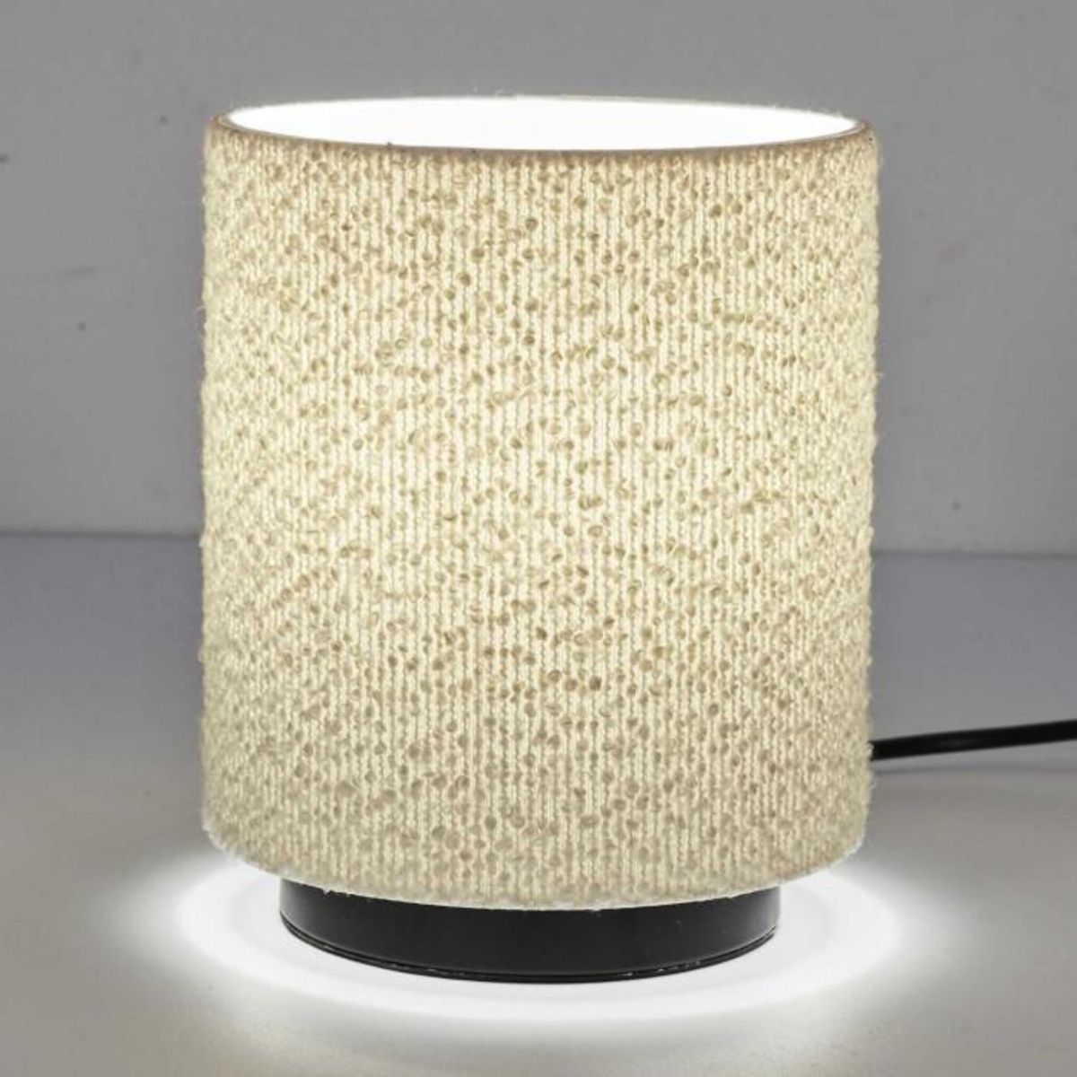 Paris Prix Lampe à Poser en Tissu  Bouclette  20cm Naturel
