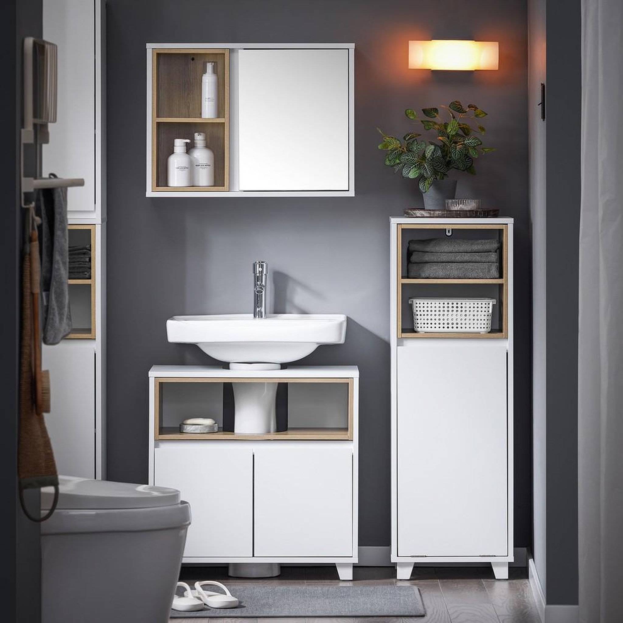 Voir la diapositive 2 : SOBUY SoBuy - Colonne De Salle De Bain à une porte - Moderne - BZR146