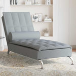 VIDAXL Chaise longue de massage avec traversin gris clair tissu