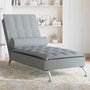 Voir la diapositive 1 : VIDAXL Chaise longue de massage avec traversin gris clair tissu