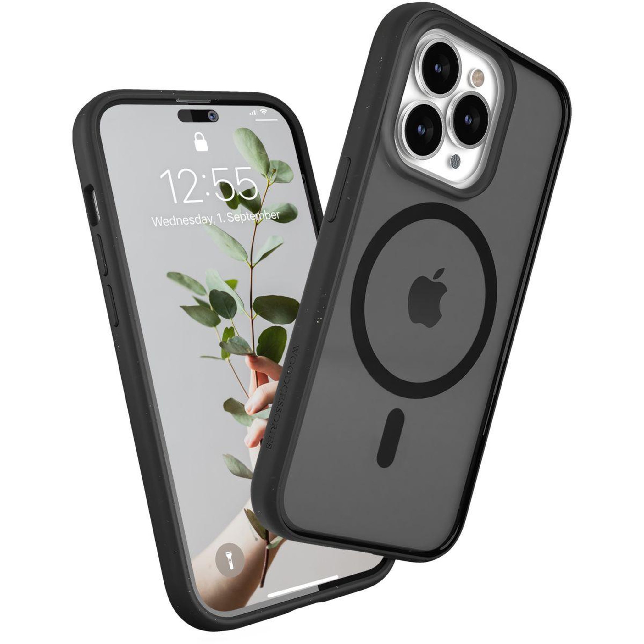 Voir la diapositive 3 : WOODCESSORIES Coque bumper iPhone 14 Plus transparent Taupe