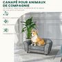 Voir la diapositive 6 : PAWHUT Canapé pour chien design - coussin déhoussable - dim. 74L x 41l x 32,5H cm - velours gris