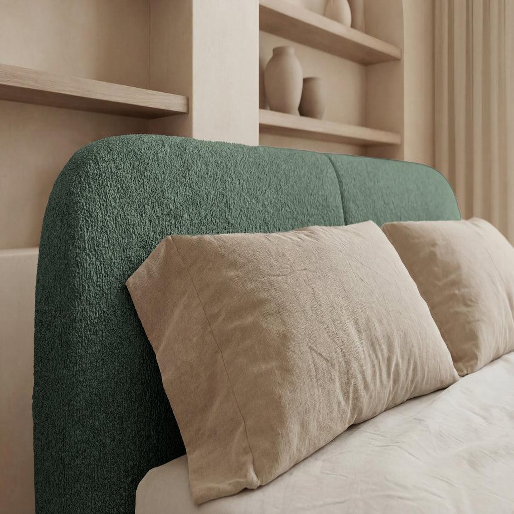 Voir la diapositive 6 : CASANOVA PARIS Delora - lit coffre vert tissu chenille