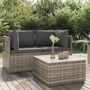 Voir la diapositive 1 : VIDAXL Salon de jardin 3 pcs avec coussins Gris Resine tressee