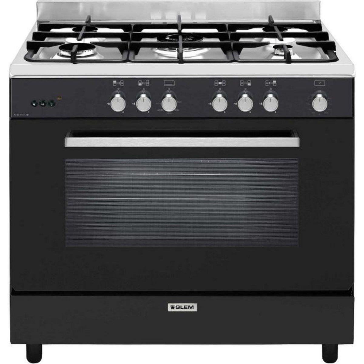 Glem Piano de cuisson gaz 109l 5 feux noir - ge960cmbk2