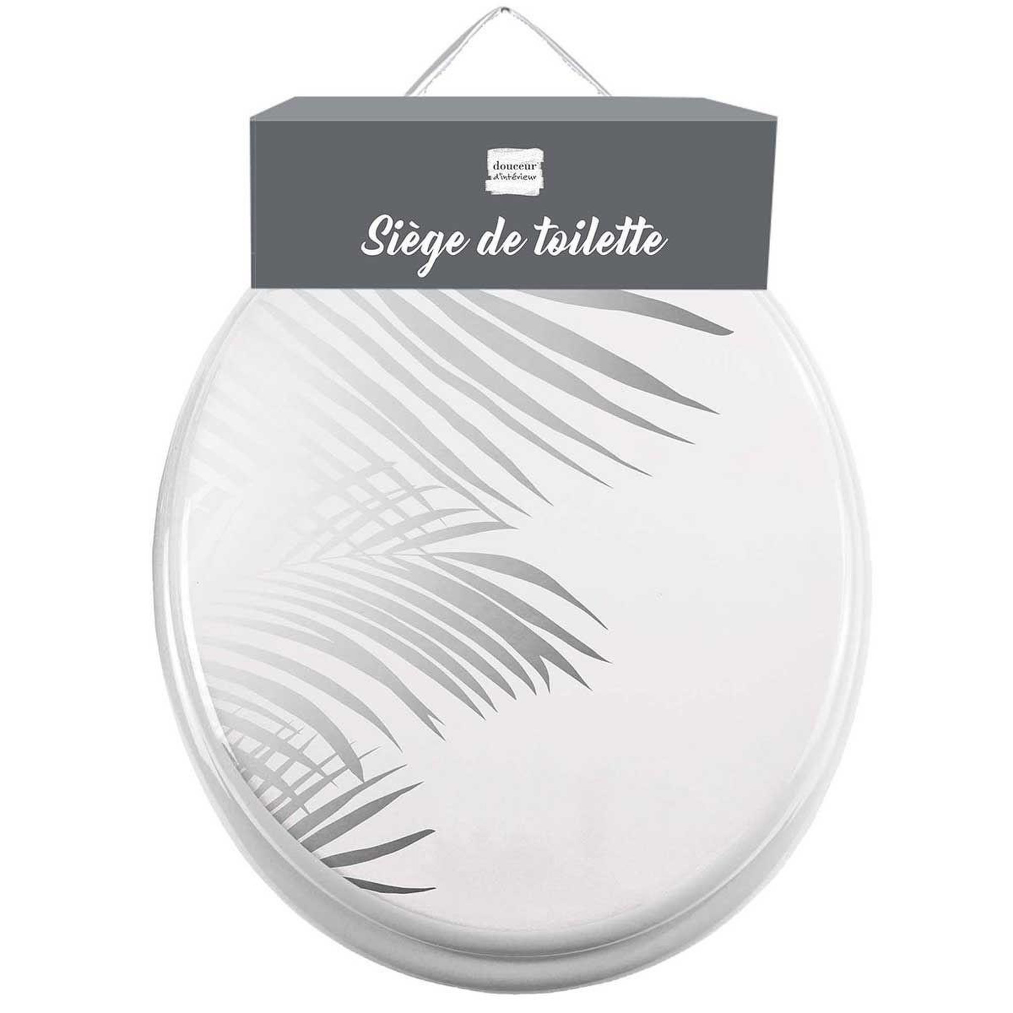 Voir la diapositive 2 : Douceur d'Intérieur Abattant wc imprimé  orbella  47cm blanc & argent