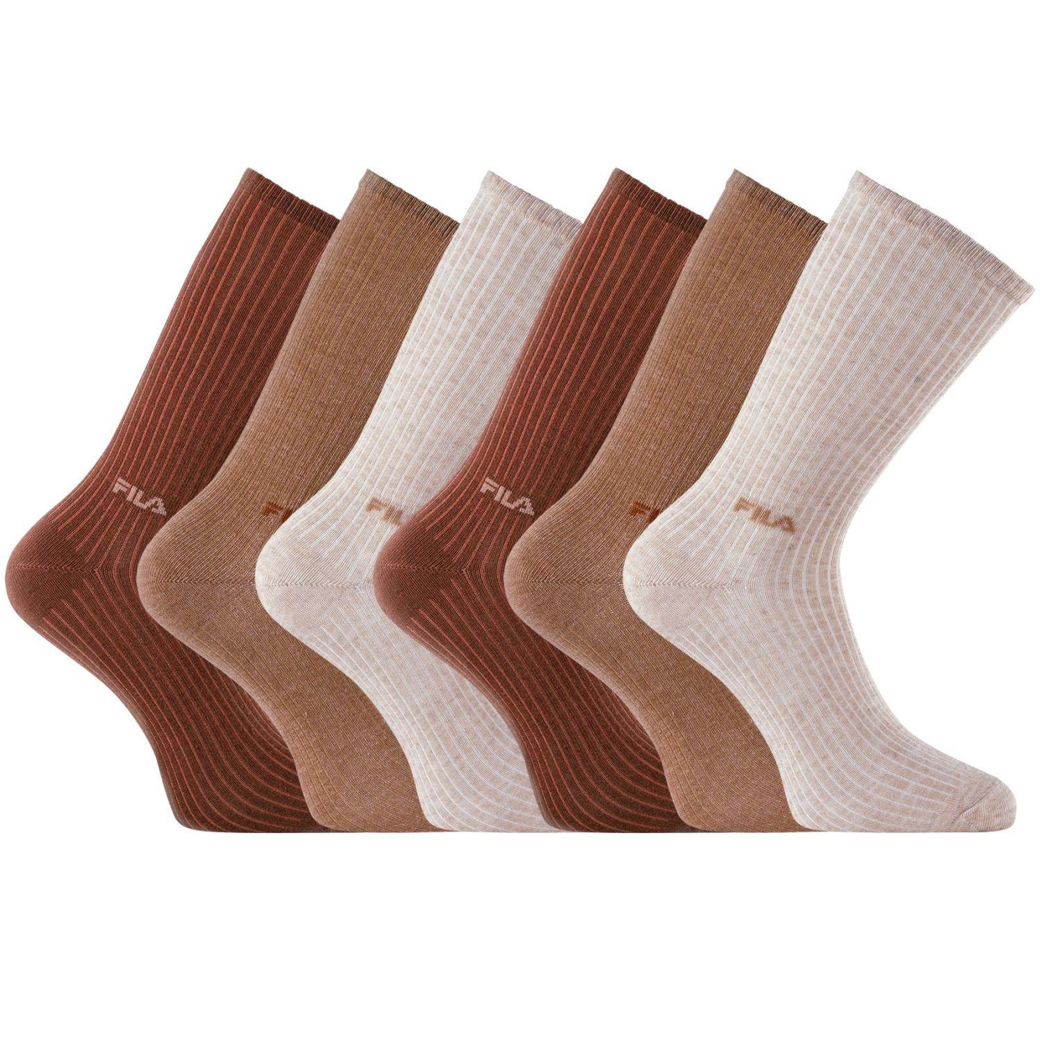 FILA Lot de 6 Paires de tennis femme Urban Natural FU6411. Coloris disponibles : Beige
