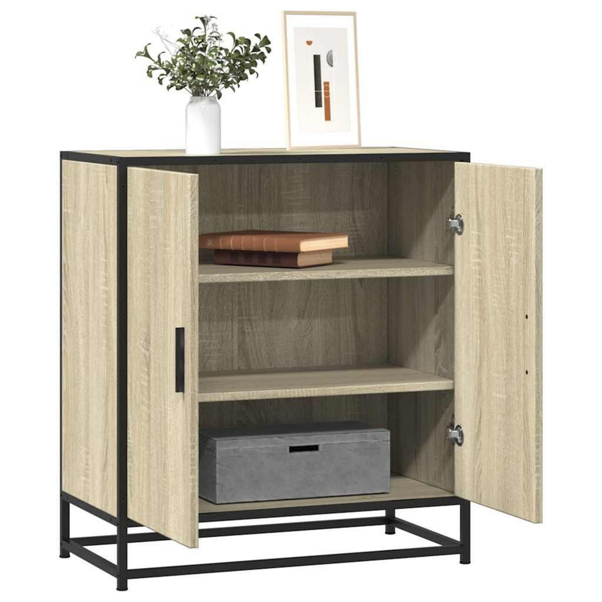 VIDAXL Buffet chene sonoma 68x35x76 cm bois d'ingenierie et metal