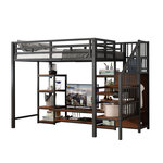 MERAX Lit mezzanine. Coloris disponibles : Noir