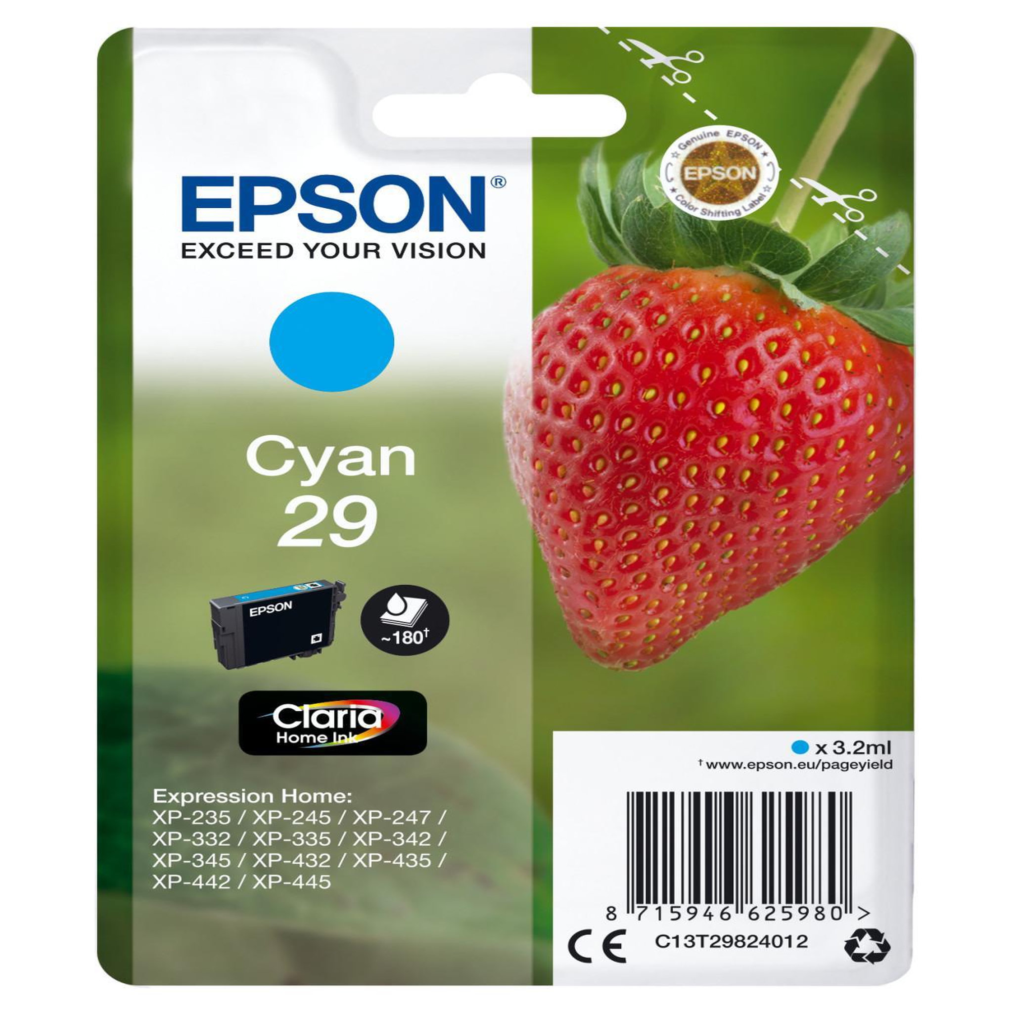 Voir la diapositive 2 : Epson Cartouche imprimante EPSON C 13 T 29824012