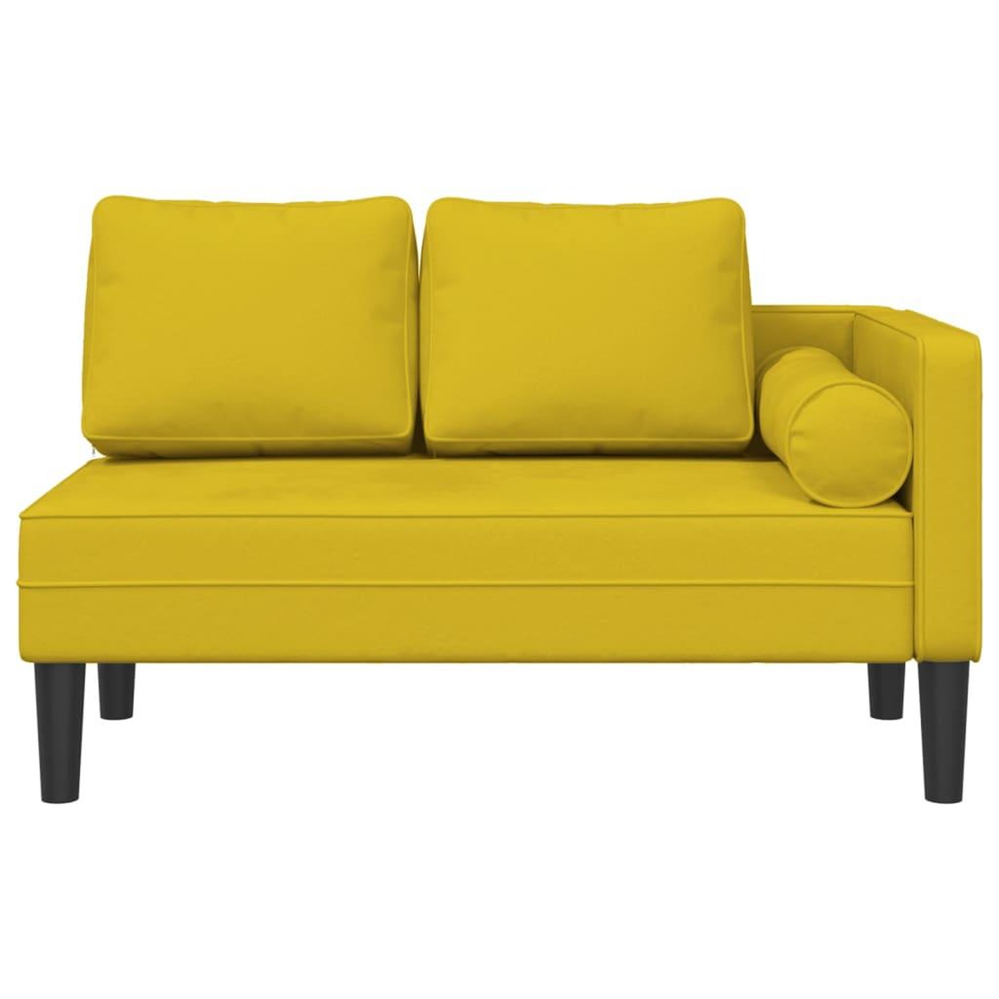 Voir la diapositive 3 : VIDAXL Chaise longue avec coussins jaune velours