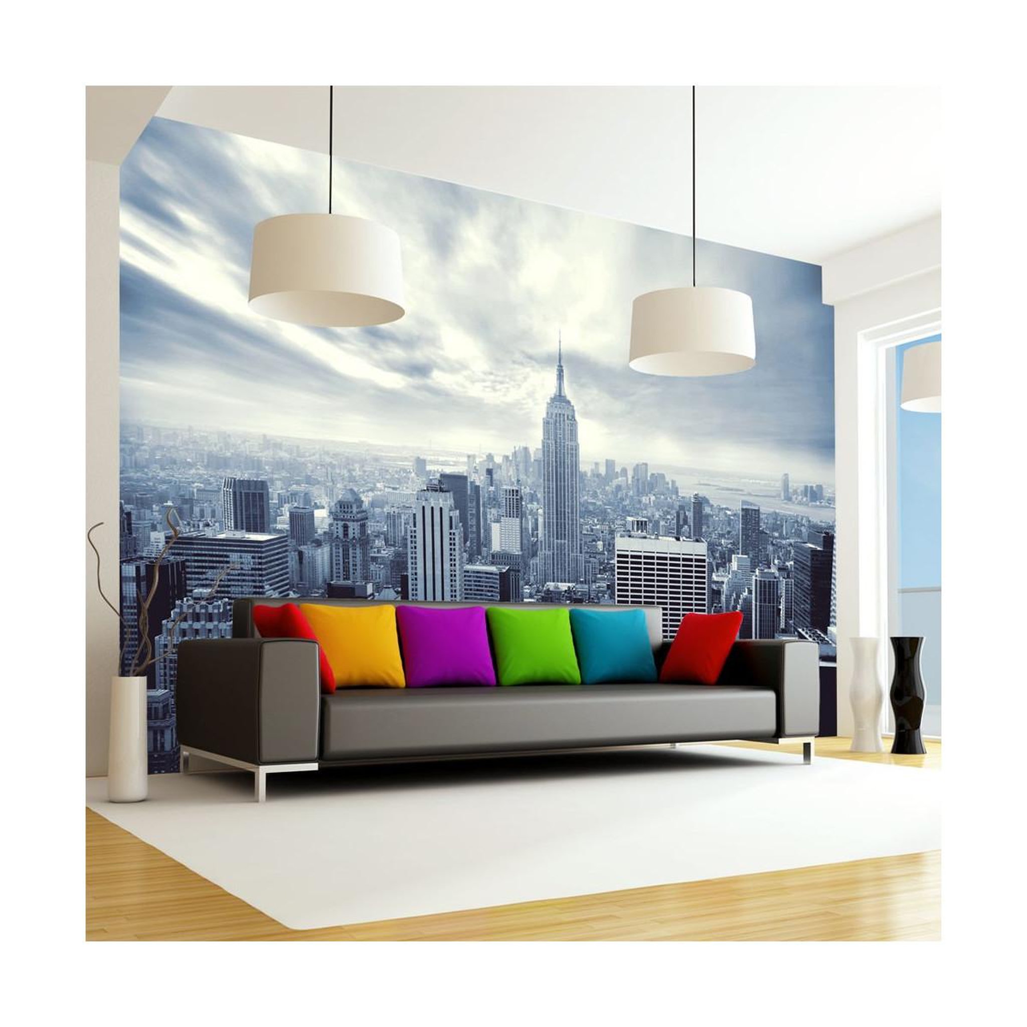 Paris Prix Papier peint  blue york. Coloris disponibles : Multicolore